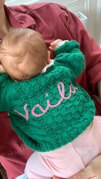 Personalised Cable Knit Embroidered Children's Cardigan, 10 of 12
