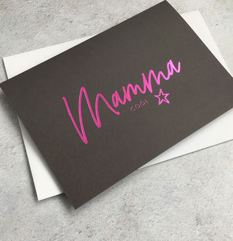 Mama Cool Metallic Pink Hot Foil Card, 3 of 3