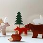 Handmade Set Of Seven Woodland Wooden Toy Animals, thumbnail 1 of 4