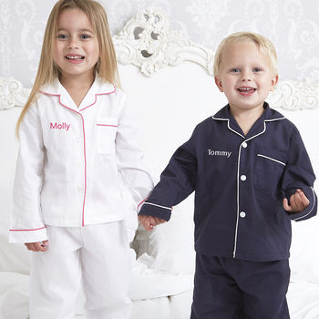 Boy's Personalised Navy Cotton Pyjamas, 5 of 7