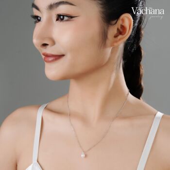 Natural Pearl Satellite Chain Gold Vermeil, Rhodium Necklace, 3 of 8