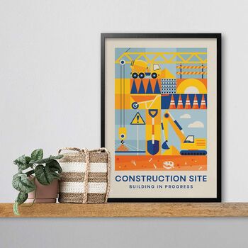 Construction Site, Kids Room Geometric Print, 3 of 3