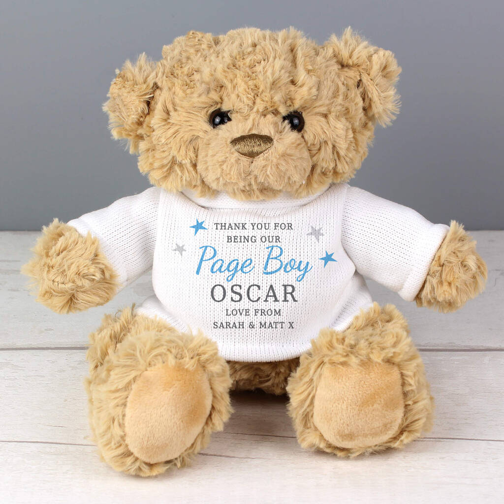 Personalised Teddy Bear, Blue, 1 of 3