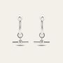 Silver T Bar Hoop Earrings, thumbnail 2 of 3