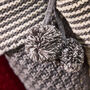 Christmas Sparkle Chunky Knit Stocking With Pom Poms, thumbnail 7 of 9