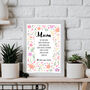 October Birthday Cosmos Birth Flower Affirmations Gift For Mum Print, thumbnail 3 of 8