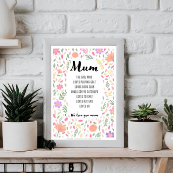 October Birthday Cosmos Birth Flower Affirmations Gift For Mum Print, 3 of 8