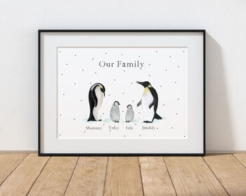 Personalised Penguin Family Print, 3 of 5