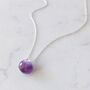Amethyst Teardrop February Birthstone Necklace, Silver, thumbnail 1 of 5