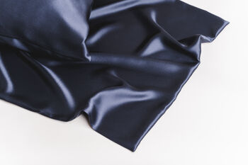 100% Mulberry Silk Pillowcase, One Piece, Midnight Blue, 4 of 7