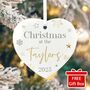 Family Christmas Ceramic Heart Hanging Decoration Bauble + Gift Box, thumbnail 1 of 7