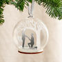 Metallic Engagement Silhouette And Tree Personalised Christmas Bauble, thumbnail 4 of 6