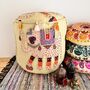 Green Tea Handmade Elephant Pouffe Footstool, thumbnail 1 of 9