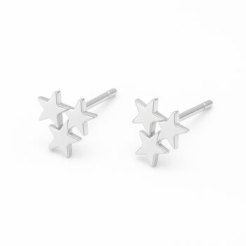 Sterling Silver Galaxy Star Stud Earrings – 8mm, 2 of 5
