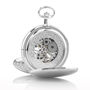 Double Hunter Mechanical Pocket Watch – Silver, thumbnail 3 of 4