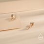 Mismatched Music Notes Screw Back Earrings In Sterling Silver, thumbnail 5 of 11