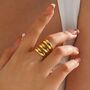 Chunky Triple Dome Adjustable Stacked Wide Band Ring, thumbnail 1 of 4