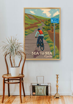 Sea To Sea C2 C Coast To Coast Cycling Travel Poster, 5 of 8