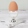 Personalised Silver Egg Cup And Spoon Christening Gift, thumbnail 2 of 4