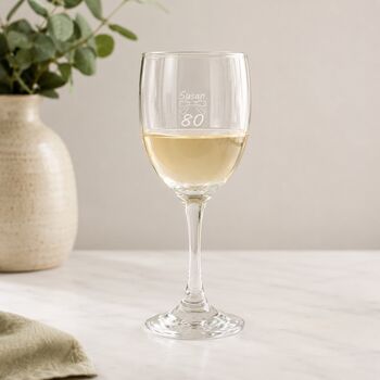 Personalised 80th Birthday Wine Glass Gift, 3 of 10