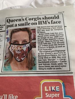‘The Queen’s Corgis’ Reusable Face Covering, 6 of 8