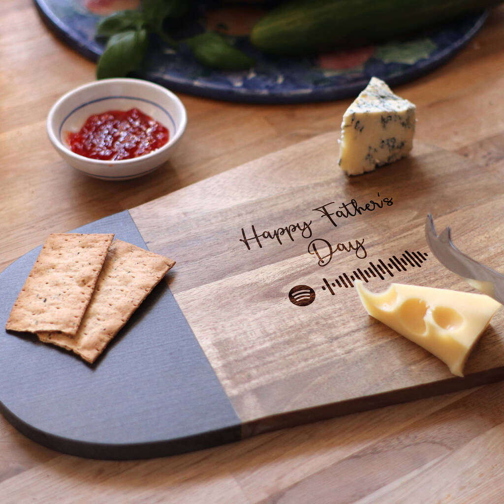 Personalised Chopping Board, Dad's Spotify Playlist, 1 of 5