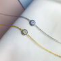 Sterling Silver Crystal Evil Eye Charm Bracelet, thumbnail 4 of 5