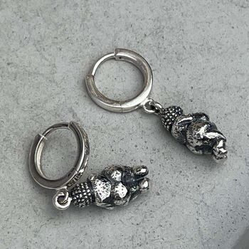 Silver Venus Of Willendorf Goddess Charm Huggies, 4 of 8