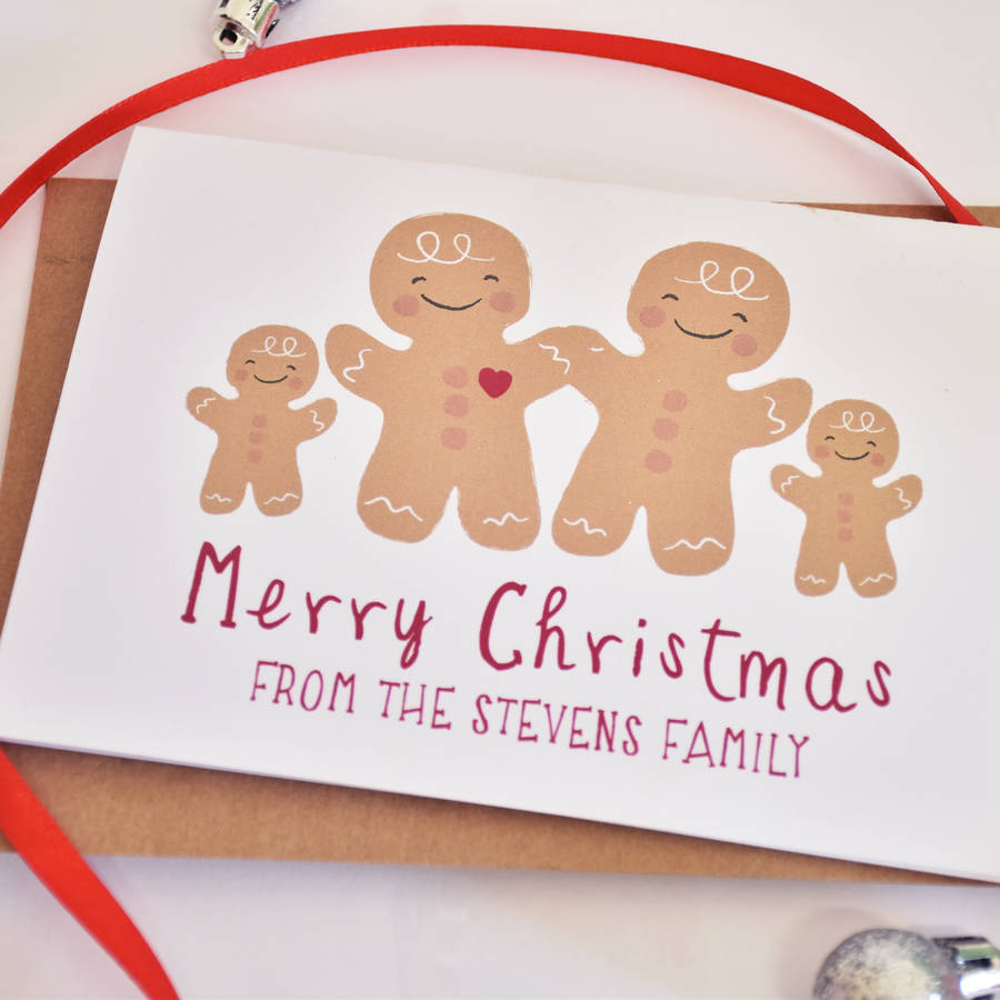 Personalised Family Gingerbread Christmas Card By Cows & Kisses