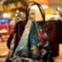 Limited Edition Kakuru Lanterns Japanese Crane Birds Blossoms And Lanterns 100% Silk Scarf, thumbnail 11 of 12