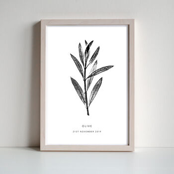 Personalised Olive Monoprint Fine Art Print, 6 of 6