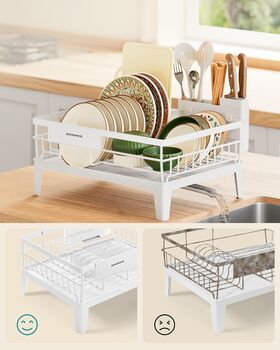 Dish Drying Rack Rotating Spout Dish Drainer, 4 of 8