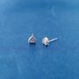 Heart Cz Stone Stud Earrings 925 Sterling Silver, thumbnail 3 of 8