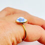 Forget Me Not Flower Adjustable Ring Hand Made Heart, thumbnail 3 of 9