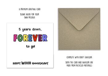 Wood Five Year Anniversary Card, 5 of 7