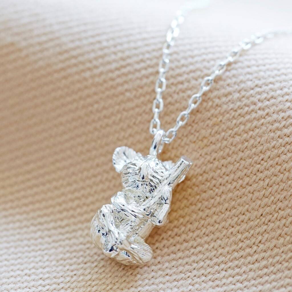 Silver Koala Pendant Necklace By Lisa Angel