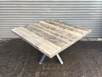 Reclaimed Industrial Pedestal Dining Table 330, 3 of 6