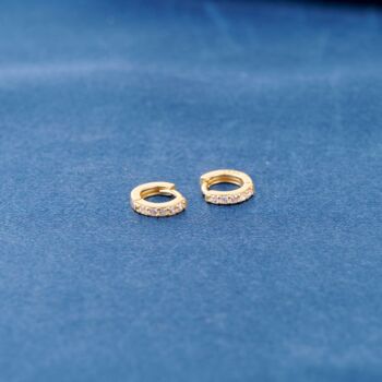 Gold Cz 12mm Huggie Hoops, 2 of 7