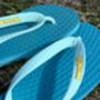 Vibrant Teal Rubber Flip Flops, thumbnail 8 of 12