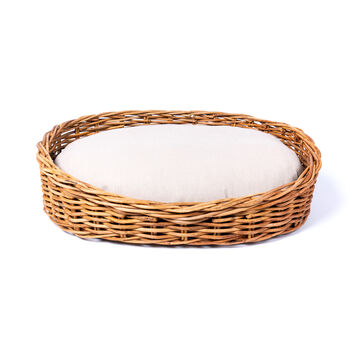 Natural Rattan Basket And Reversible Mattress Set, 6 of 8