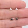 Sterling Silver Minimalist Triangle Cz Crystal Stud Earrings, thumbnail 6 of 12