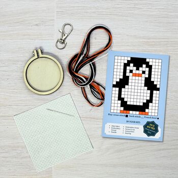 You're Brrrilliant! Mini Matchbox Cross Stitch Kit, 6 of 6