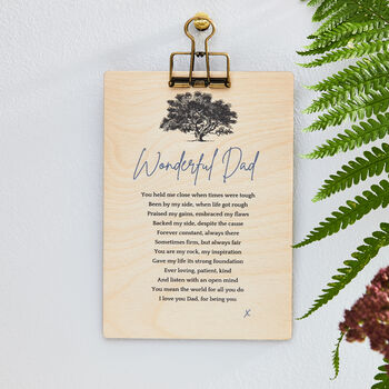 Birthday Gift For Dads, Wooden Dad Poem, 2 of 9