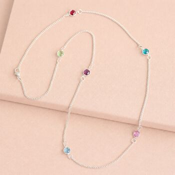 Long Family Birthstone Necklace, 2 of 7