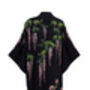 Wisteria And Chrysanthemum Black And Pink Embroidered Long Kimono, thumbnail 12 of 12