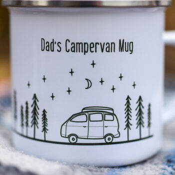 Personalised Campervan Outside Gift Enamel Mug, 6 of 7