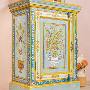 Hand Painted Light Blue Bedside Cabinet, 5 of 7
