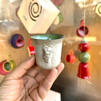 Handmade Ceramic Espresso Cup ‘Aphrodite’ Green, 5 of 5