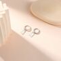 Sterling Silver Puffin Bird Dangle Hoops Earrings, thumbnail 5 of 10