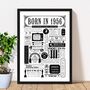 Born In 1956 Personalised 70th Birthday Fact Poster, thumbnail 1 of 9